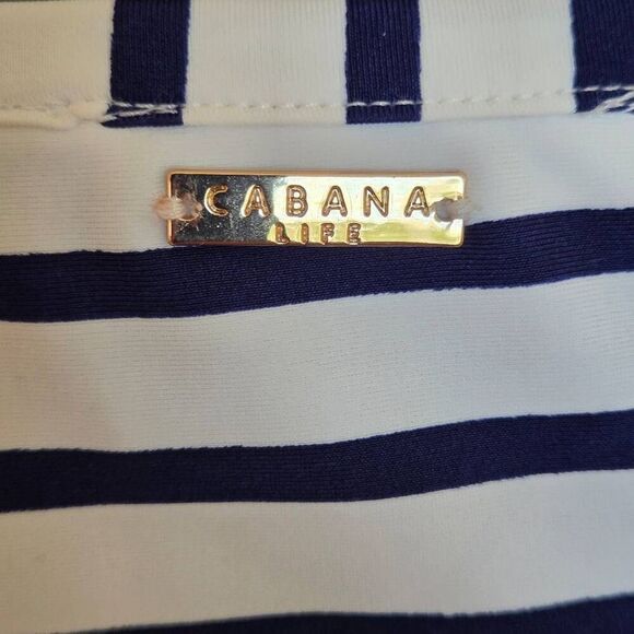 Cabana Life Womens Navy Stripe Cabana Sun Protective Shift Dress Size Medium - Picture 6 of 13